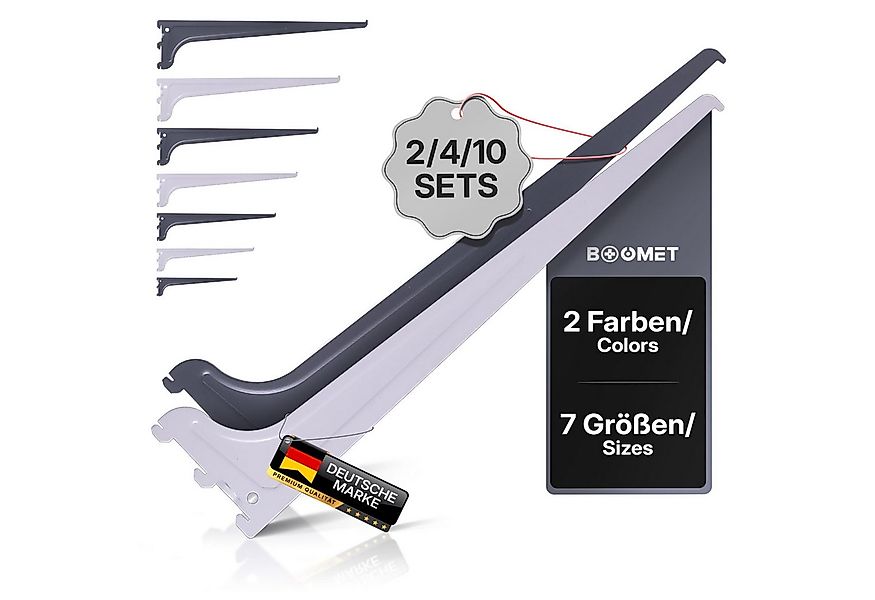 BOOMET Wandregalhalter Regalträger 1-reihig für Wandschienen, 0,2 10-tlg., günstig online kaufen