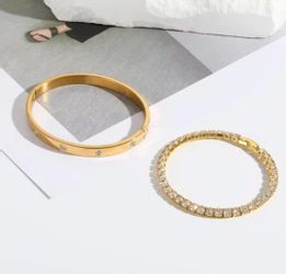 Lale Collection® Schmuckset Edelstahl-Armreif Strass Accessoire günstig online kaufen