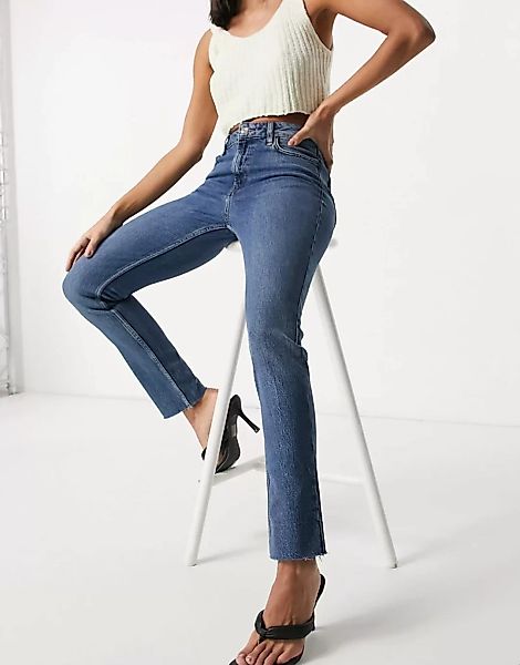 ASOS DESIGN – Eng geschnittene Jeans im Vintage-Look mit mittelhohem Bund i günstig online kaufen
