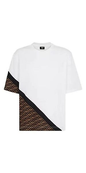 FENDI Print-Shirt Fendi Diagonal T-Shirt Weiß Herren XXL günstig online kaufen