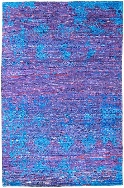 morgenland Teppich »Designer Teppich handgeknüpft blau«, rechteckig, Viskos günstig online kaufen