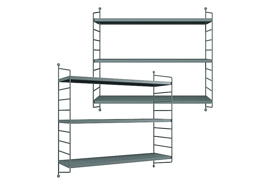 en.casa Wandregal, 2-tlg., »Strängnäs« Graublau günstig online kaufen