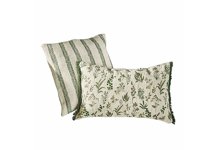Mirabeau Kissenhülle Kissenhülle 2er Set Wescombe grün/weiß günstig online kaufen