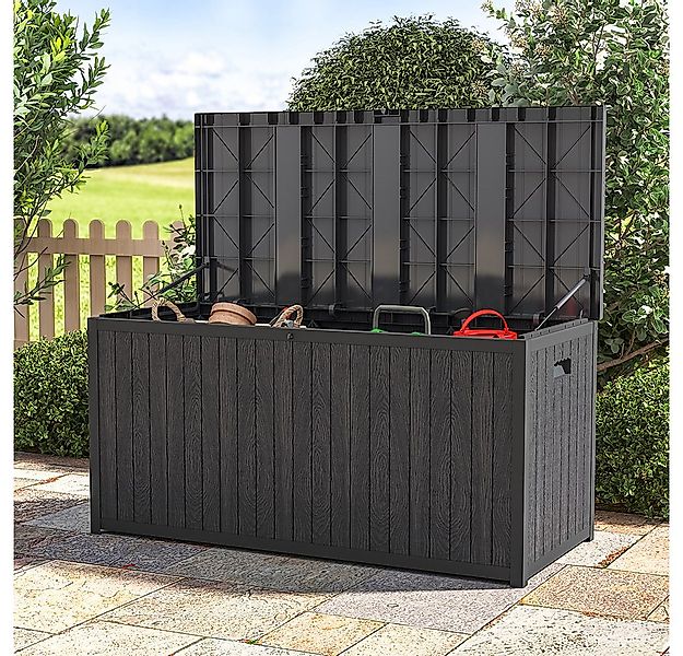 LIVINGANDHOME Gartenbox Abschließbare wasserdichte Gartenbox aus Kunststoff günstig online kaufen