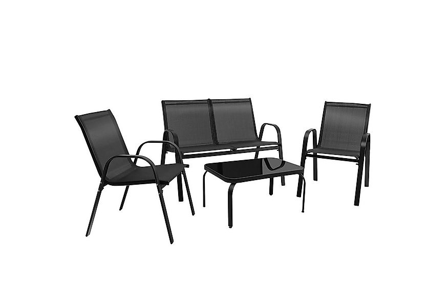 COSTWAY Balkonset Gartenmöbel-Set, Sitzgruppe, (4-tlg), für 4 Personen, Met günstig online kaufen