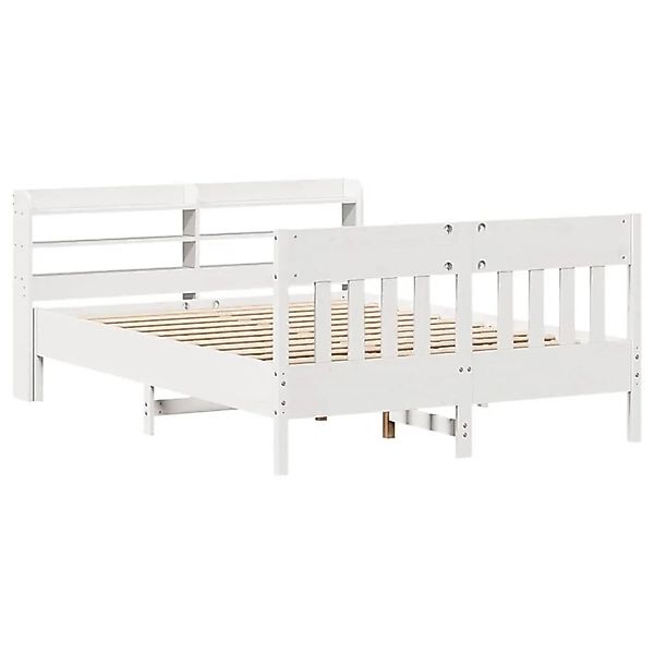vidaXL Massivholzbett ohne Matratze Weiß 135x190 cm Kiefernholz 3307021 günstig online kaufen