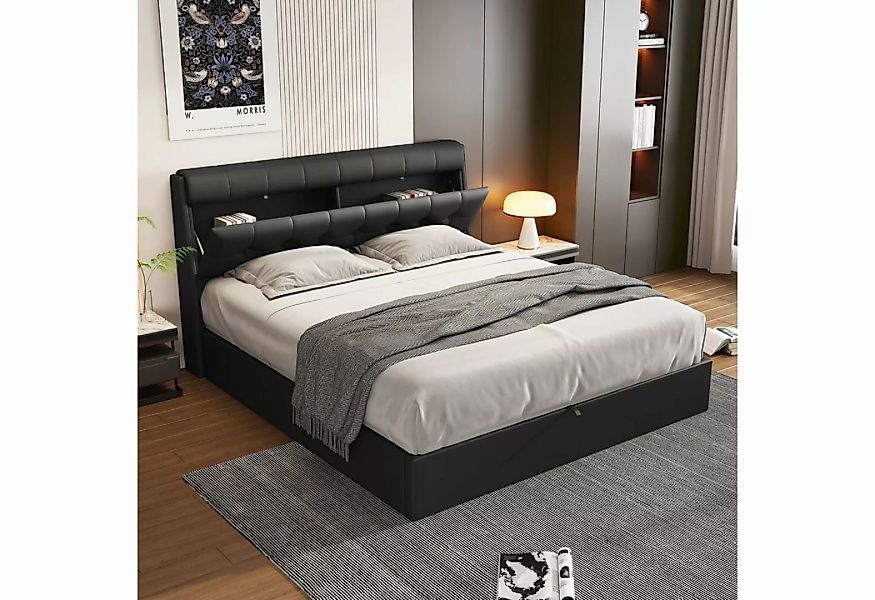 OKWISH Polsterbett Hydraulisches Bett (160*200cm), mit Lattenrost, verdeckt günstig online kaufen