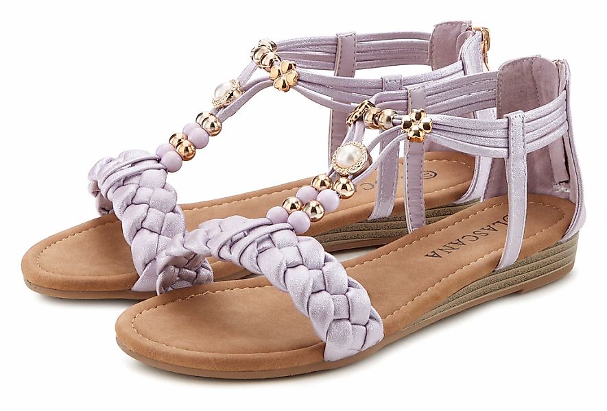LASCANA Sandale "Sommerschuh", Sandalette, Sommerschuh mit raffiniertem Rie günstig online kaufen