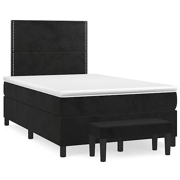 vidaXL Boxspringbett mit Matratze Schwarz 120x200 cm Samt 3137775 günstig online kaufen