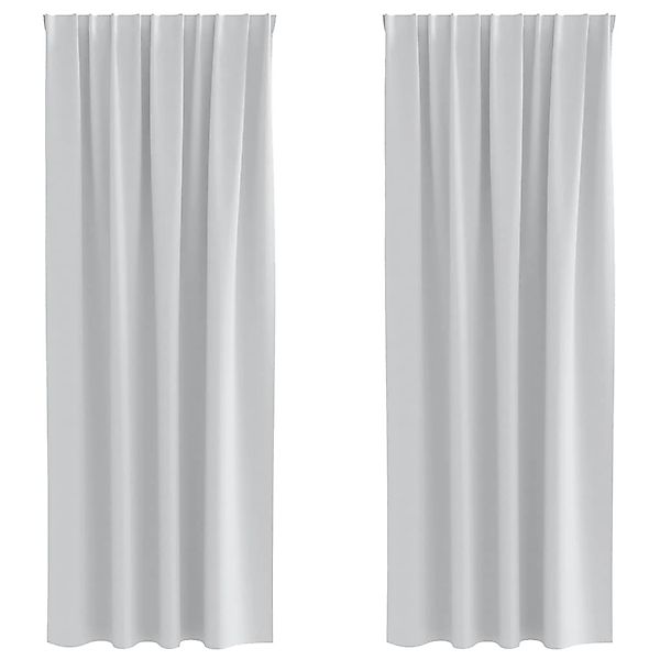 vidaXL Verdunkelungs-Vorhänge mit Ringen Helles Grau Polyester 4107460 günstig online kaufen