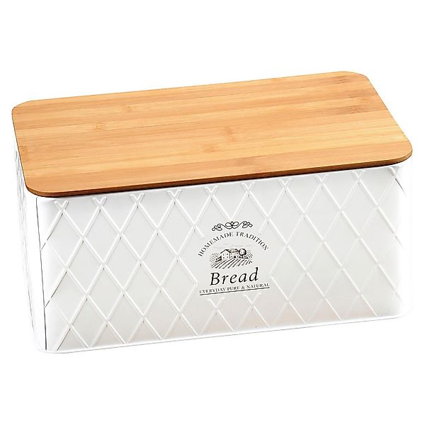 Kesper Brotkasten Landhaus weiß Metall B/H/L: ca. 21x15x32,5 cm günstig online kaufen