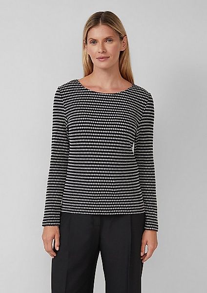 s.Oliver Langarmshirt T-Shirt Bicolor-Shirt mit Strukturmuster günstig online kaufen