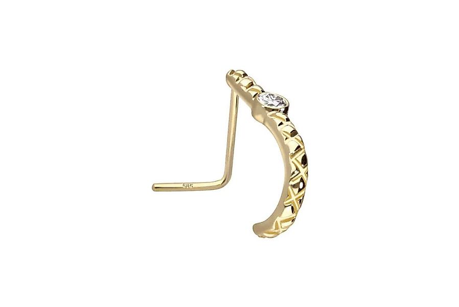 PIERCINGLINE Nasenpiercing 14/18 Karat Gold Nasenstecker MOISSANIT (Nasenst günstig online kaufen