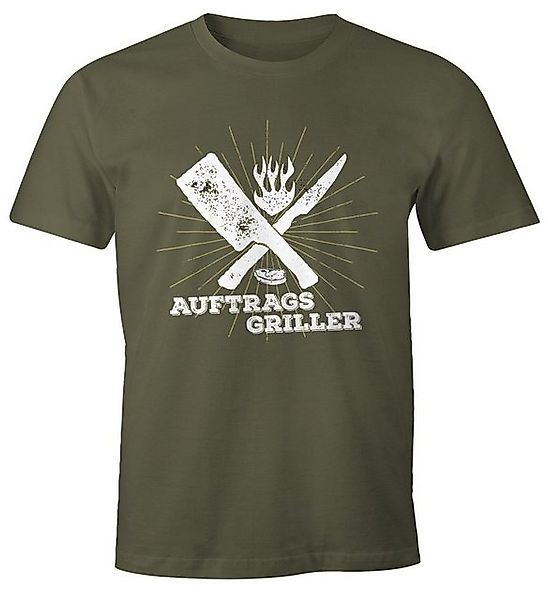 MoonWorks Print-Shirt Herren T-Shirt Auftragsgriller Fun-Shirt Grill-Shirt günstig online kaufen