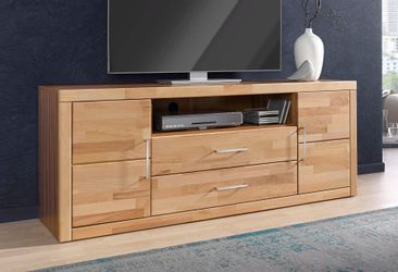 Home affaire Lowboard "Logo,160cm breit,42 cm tief, Fronten Massivholz, Kab günstig online kaufen