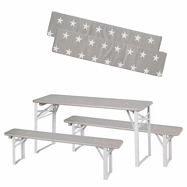 roba Kinderpartygarnitur Grau mit Bankkissen Little Stars günstig online kaufen