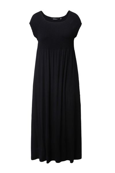 Ulla Popken Maxikleid Kleid A-Linie gesmokt günstig online kaufen