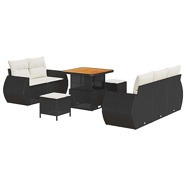 vidaXL Garten-Sofa-Set 8-Tlg Schwarz Poly Rattan 3361815 günstig online kaufen