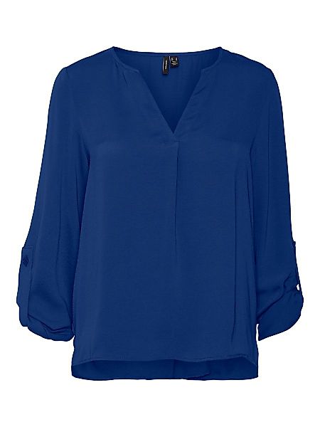VERO MODA Fold-up Bluse Damen Blau günstig online kaufen