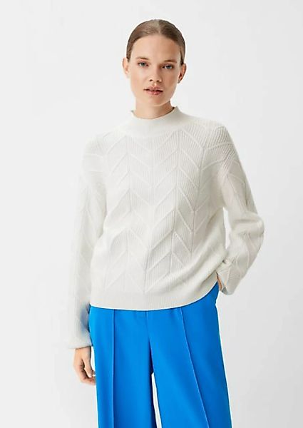 Comma Langarmshirt Softer Pullover mit Strickmuster günstig online kaufen