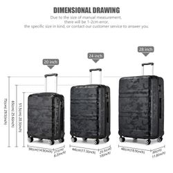 KONO Hartschalen-Trolley mit TSA-Schloss - Reisekoffer günstig online kaufen