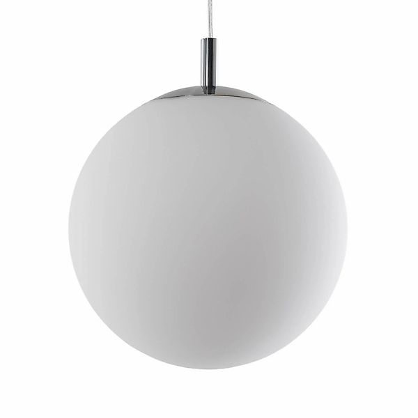 Hängelampe Bernike, weiß/chrom, Glas, Ø 30 cm günstig online kaufen