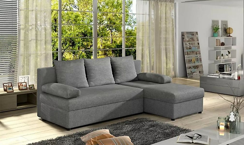 JVmoebel Ecksofa Design Sofa L-Form Couch Polster Schlafsofa Bettfunktion C günstig online kaufen