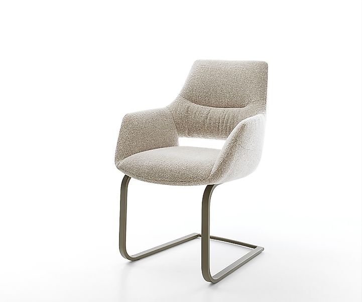 Freischwinger Yago-Flex mit Armlehnen Webstoff Soft Beige Freischwinger fla günstig online kaufen