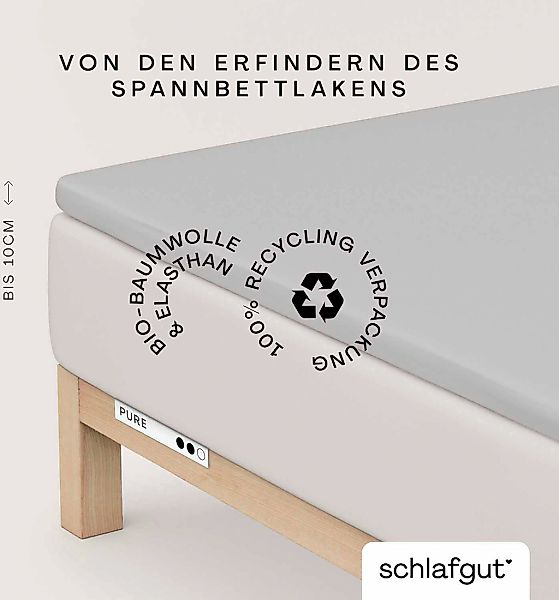 Schlafgut Spannbettlaken "PURE TOPPER Bio-Baumwolle mit Elasthan 170 g/m² f günstig online kaufen