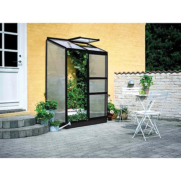 Halls Gewächshaus Altan 2 Schwarz 0,9 m² günstig online kaufen