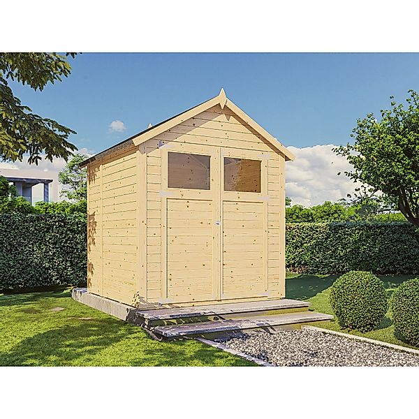 Bertilo Holz-Gartenhaus Sylt 180 cm x 175 cm Natur FSC® günstig online kaufen