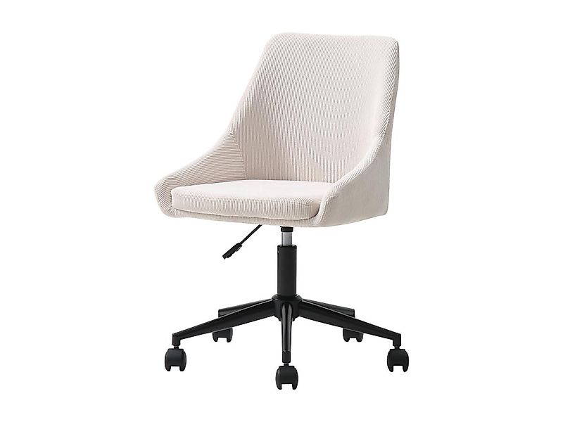 Bürostuhl höhenverstellbar - Cord - Cremefarben & Schwarz - MASURIE günstig online kaufen