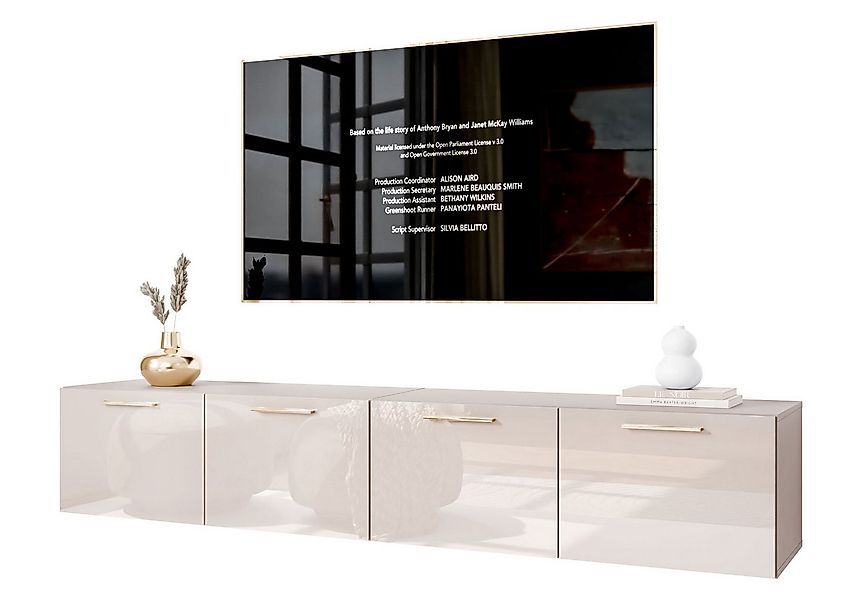 Lookway TV-Schrank AURA KASCHMIR GLOSS 200 cm Hängeschrank mit Led Beluchtu günstig online kaufen