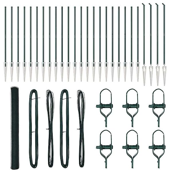 vidaXL Zaunpfosten Grün 50 x 1,5 m 13 mm Maschen Stahl und PVC 3353142 günstig online kaufen