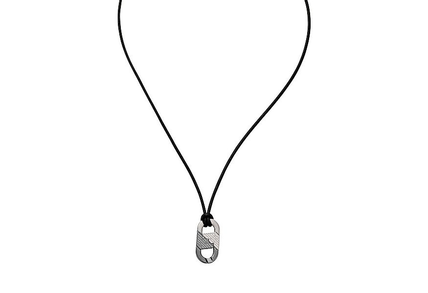 Emporio Armani Kette mit Anhänger Schmuck Geschenk Edelstahl Leder günstig online kaufen