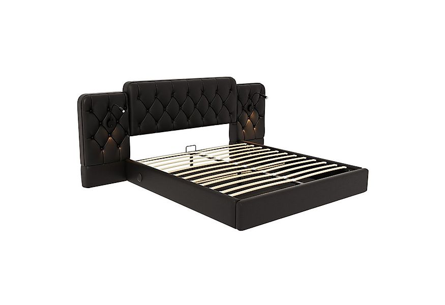 LVHOM Boxspringbett 160x200cm/180x200cm Bettgestell, Samt/PU, diamantgepräg günstig online kaufen