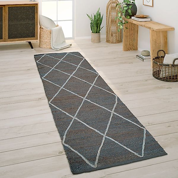 Paco Home Teppich "Skive 685" rechteckig 13 mm Höhe handgeflochten, Rauten günstig online kaufen