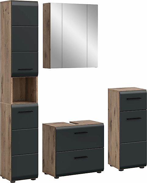 INOSIGN Badezimmer-Set, (Set, 4 St.), Florenz, Badkombination 4-tlg., Nox O günstig online kaufen
