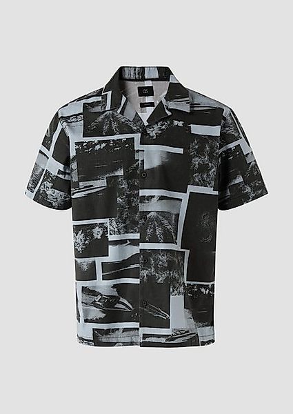 QS Kurzarmhemd Resorthemd aus Baumwolle mit All-over-Print günstig online kaufen