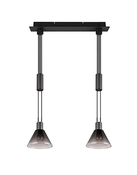 Pendelleuchte 2xE27 1 Stück Metall / Glas Schwarz günstig online kaufen