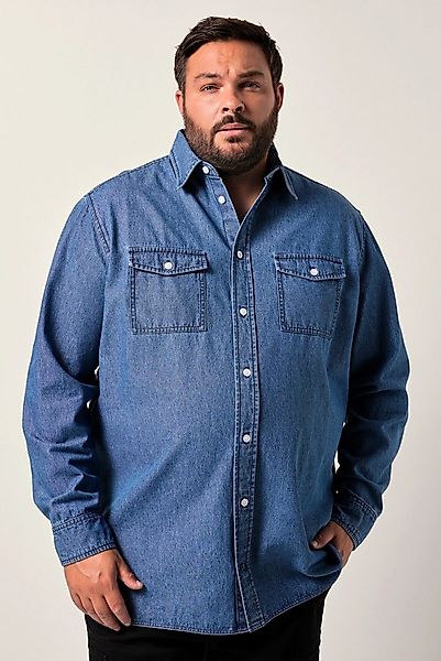 Men Plus Businesshemd Jeanshemd Langarm Kentkragen Comfort Fit günstig online kaufen