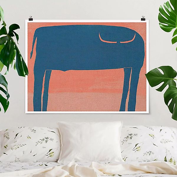 Poster Blauer Stier günstig online kaufen