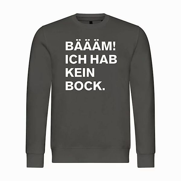 deinshirt Rundhalspullover Herren Pullover BÄÄÄM Ich hab kein bock mehr Mit günstig online kaufen