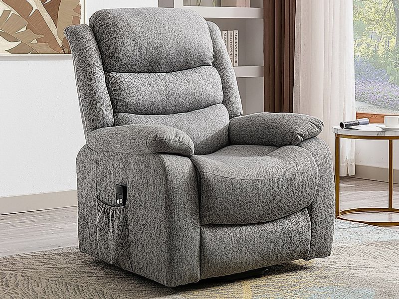 Relaxsessel Fernsehsessel - Stoff - Hellgrau - NADINE günstig online kaufen