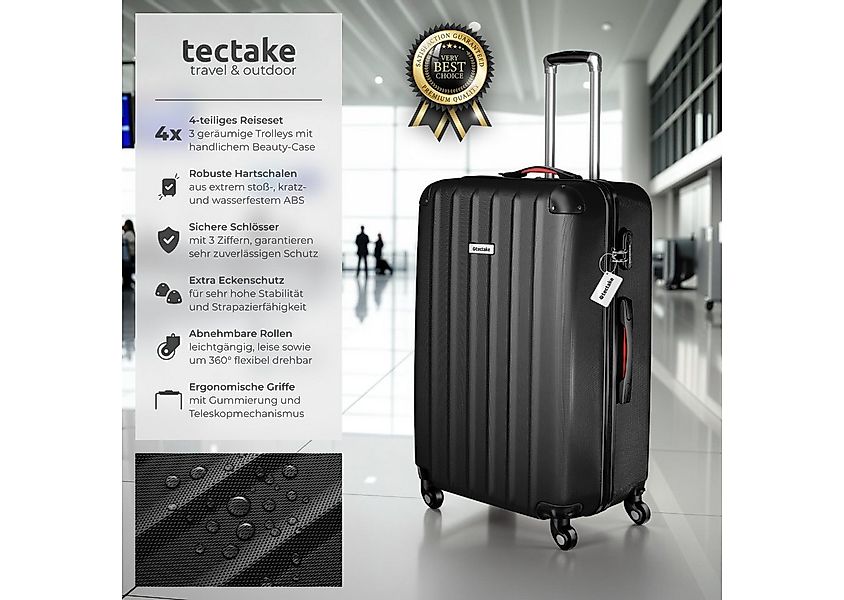 tectake Trolley Hartschalen-Trolley Cleo - Ineinander stapelbares Set mit R günstig online kaufen