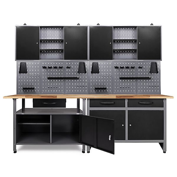 Ondis24 Werkbank Set Schöpfer 240 cm 2 Schränke Werkstatt günstig online kaufen