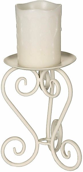 Ambiente Haus Kerzenständer "Kerzenständer in Antikweiß - (H) 20 cm", (1 St günstig online kaufen
