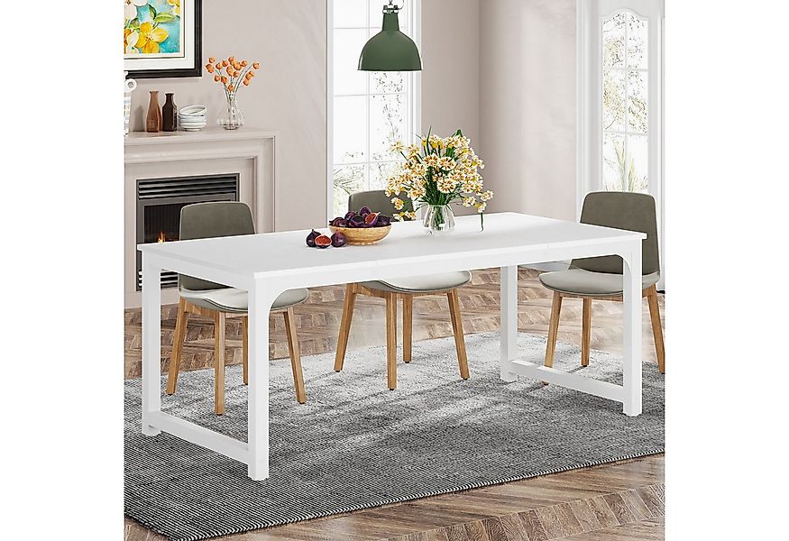 Tribesigns Esstisch 160/180x80 cm, Industrial Design Tisch mit Metallgestel günstig online kaufen