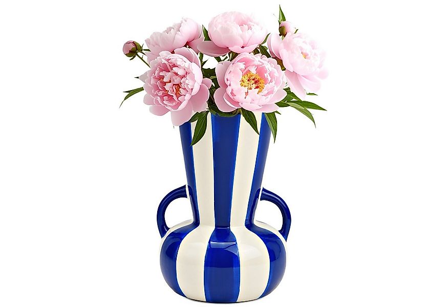matches21 HOME & HOBBY Dekovase Blumenvase bunt gestreift, blau weiß in Ø 1 günstig online kaufen