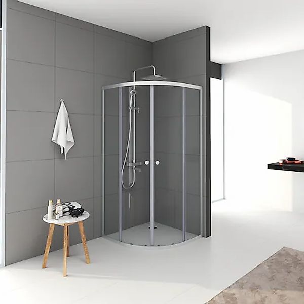 Marwell Duschwand »Chrystal Round«, Dusche mit Aluminiumprofilen in silber günstig online kaufen